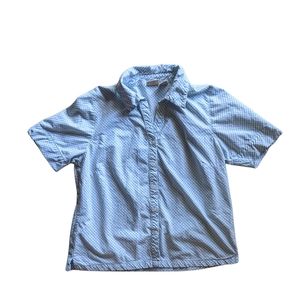 Vintage Gingham Blue Blouse Women's Size Large